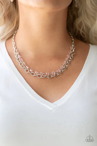 Paparazzi - Block Party Princess - Pink Necklace