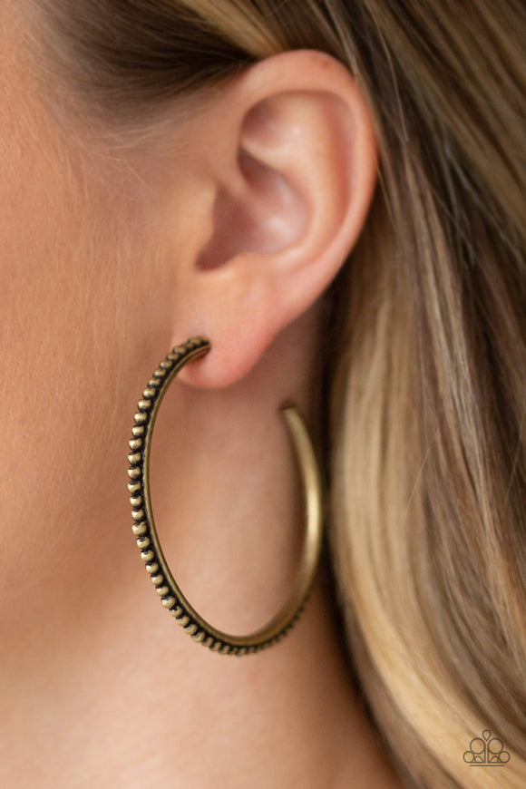 Paparazzi - Totally On Trend - Brass Hoop Earrings