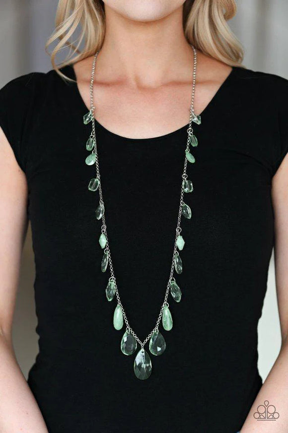 Paparazzi - Glow and Steady Wins the Race - Green Necklace