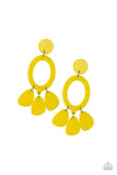 Paparazzi - Sparkling Shores - Yellow Acrylic Earrings