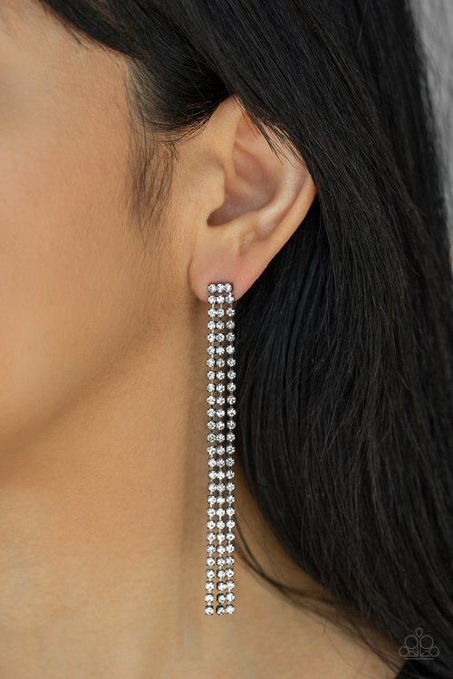 Paparazzi - Stellar Starlight - Black Earrings