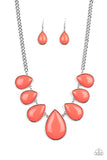 Paparazzi - Drop Zone - Orange Necklace