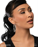 Paparazzi - Curve Ball - Silver Hoop Earrings