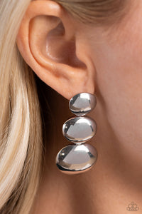 Paparazzi - Futuristic Fantasy - Silver Earrings