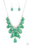 Paparazzi - Front Row Flamboyance - Green Necklace