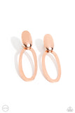 Paparazzi - Pull OVAL! - Copper Clip-On Earrings