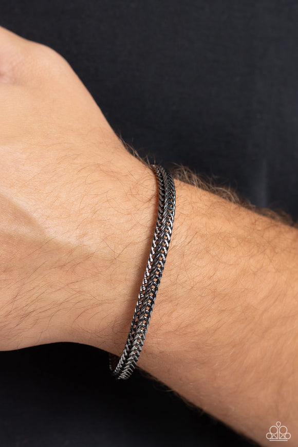 Paparazzi - Cable Train - Black Magnetic Urban Bracelet