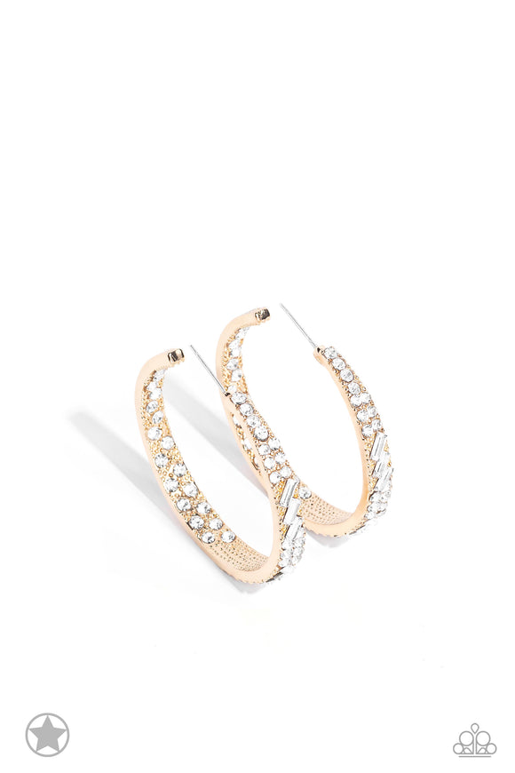 Paparazzi - GLITZY By Association - Gold Hoops Earrings