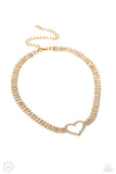 Paparazzi - Rows of Romance - Gold Choker Necklace