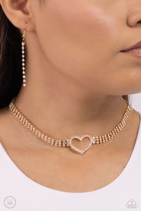 Paparazzi - Rows of Romance - Gold Choker Necklace