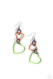 Paparazzi - Cascading Crush - Multicolored Heart Earrings