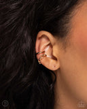 Paparazzi - Barbell Beauty - Gold Cuff Earrings