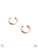 Paparazzi - Barbell Beauty - Gold Cuff Earrings