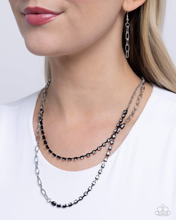 Paparazzi - Boxy Brilliance - Black Layered Necklace