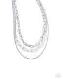 Paparazzi - Beaded Behavior - White Necklace