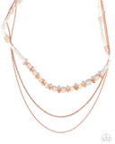 Paparazzi - Pearl Profession - Copper Layered Necklace