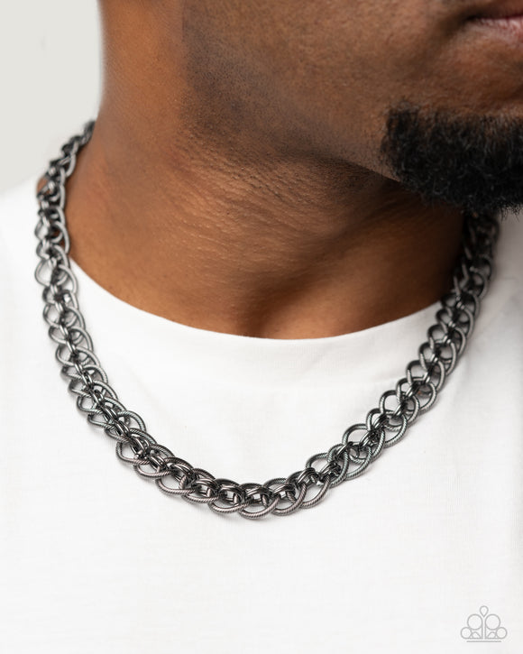 Paparazzi - Coiled Conviction - Black Urban Necklace