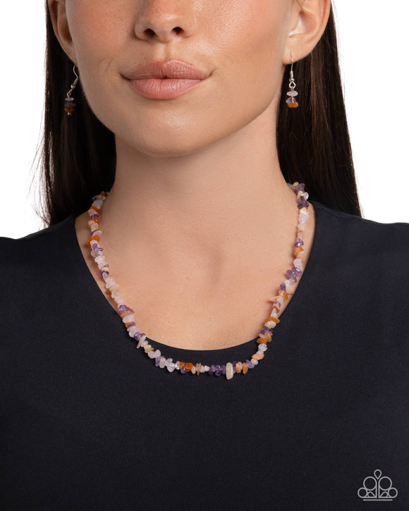 Paparazzi - Chiseled Charm - Purple Necklace