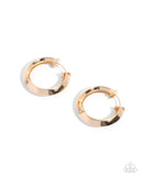 Paparazzi - Hinged Homage - Gold Earrings