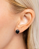 Paparazzi - Sweetheart Stunner - Black Post Earrings