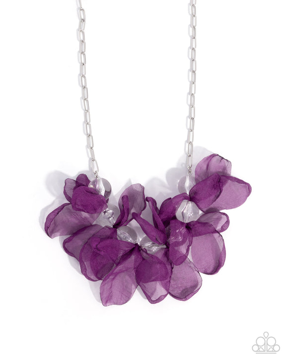 Paparazzi - Fancy Fabric - Purple Necklace
