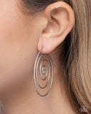 Paparazzi - Seize the Spiral - Silver Hoop Earrings