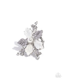 Paparazzi - Respectful Radiance - White Floral Ring