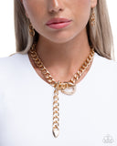 Paparazzi - Bold Buckle - Gold Necklace