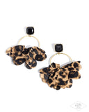 Paparazzi - Charming Cheetah - Gold Cheetah Earrings