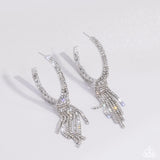 Paparazzi - Jaw-Dropping Jubilee - Silver Rhinestone Earrings