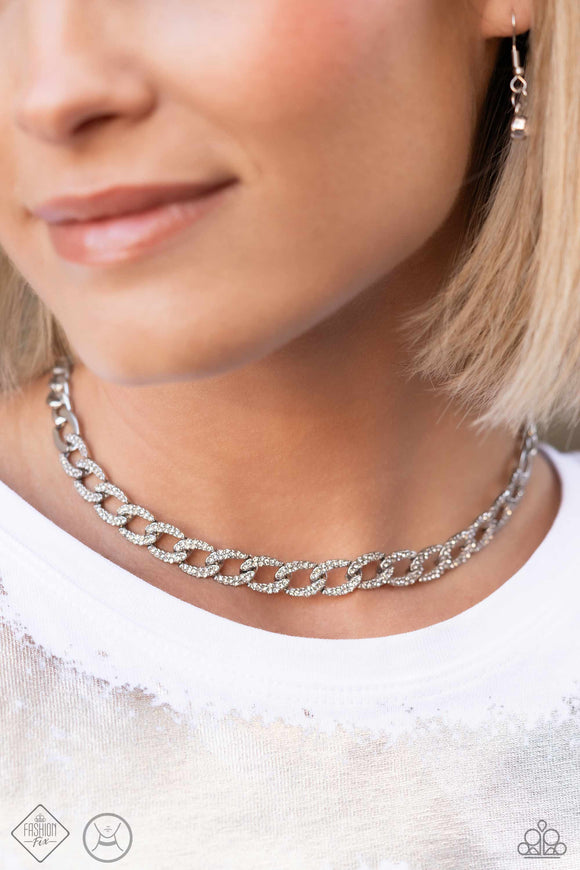 Paparazzi - Fiercely Independent - White Choker Necklace