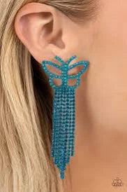 Paparazzi - Billowing Butterflies - Blue Earrings