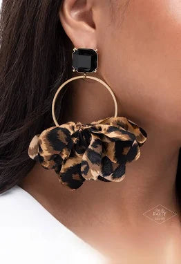 Paparazzi - Charming Cheetah - Gold Cheetah Earrings