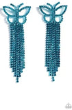 Paparazzi - Billowing Butterflies - Blue Earrings