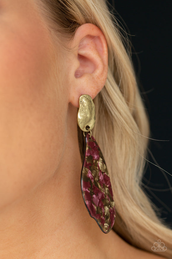 Paparazzi - Fish Out of Water - Brass Earrings