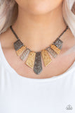Paparazzi Accessories - Texture Tigress - Multi Necklace - Travona's Dazzling Jewels