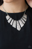 Paparazzi Accessories - Texture Tigress - Silver Necklace - Travona's Dazzling Jewels