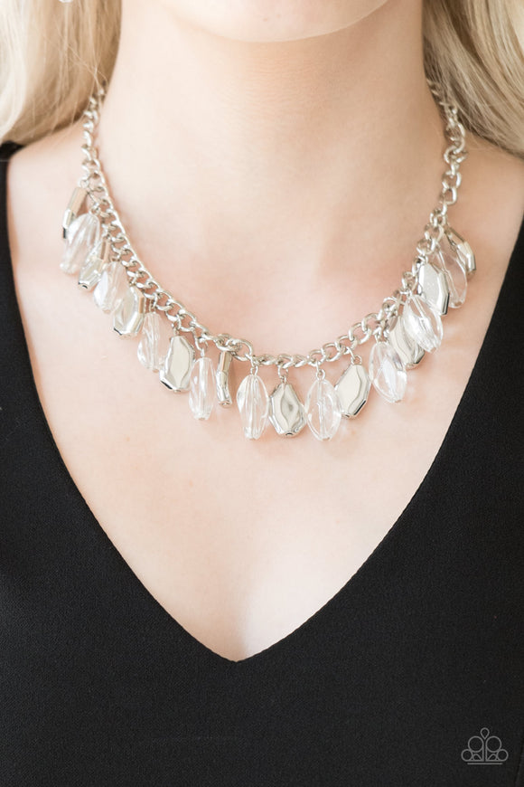 Paparazzi Accessories - Fringe Fabulous - White Necklace - Travona's Dazzling Jewels