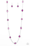 Paparazzi Accessories - Glassy Glamorous - Long Purple Necklace - Travona's Dazzling Jewels