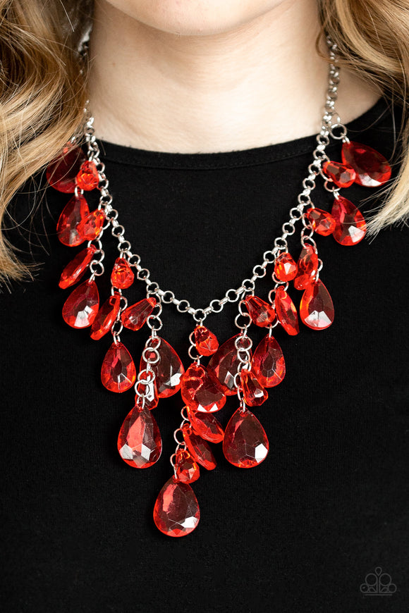 Paparazzi Accessories - Irresistible Iridescence - Red Necklace - Travona's Dazzling Jewels