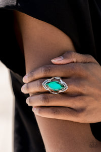 Paparazzi Accessories - Leading Luster - Green Ring - Travona's Dazzling Jewels