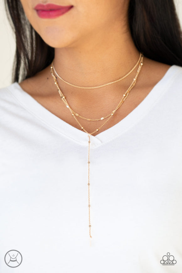 Paparazzi Accessories - Think Like A Minimalist - Gold Necklace - Travona's Dazzling Jewels