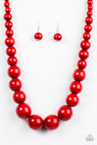 Paparazzi - Effortlessly Everglades - Red Wooden Necklace