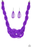 Paparazzi Accessories - A Standing Ovation - Purple Seed Bead Necklace - Travona's Dazzling Jewels