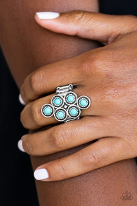 Paparazzi Accessories - River Rock Rhythm - Blue Ring - Travona's Dazzling Jewels