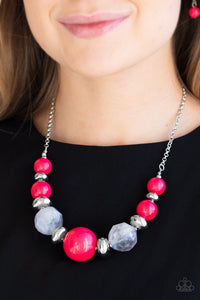 Paparazzi Accessories - Daytime Drama - Pink Necklace - Travona's Dazzling Jewels