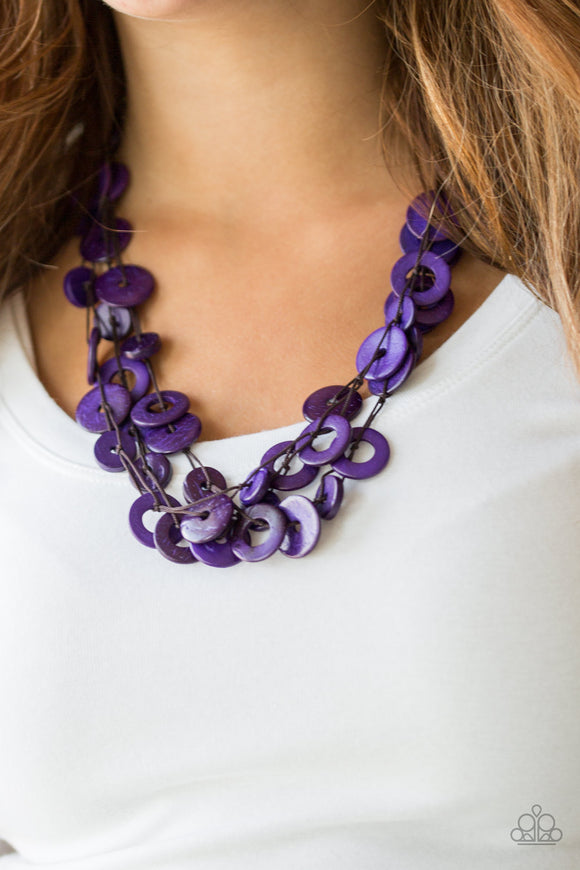 Paparazzi Accessories - Wonderfully Walla Walla - Purple Necklace - Travona's Dazzling Jewels