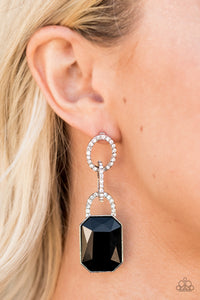 Paparazzi Accessories - Superstar Status - Black Earrings - Travona's Dazzling Jewels