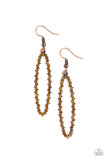 Paparazzi Accessories - A Little GLOW-mance - Copper Earrings - Travona's Dazzling Jewels