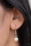 Paparazzi Accessories - Bow Before The Queen - White Pearl & Silver Necklace - Travona's Dazzling Jewels
